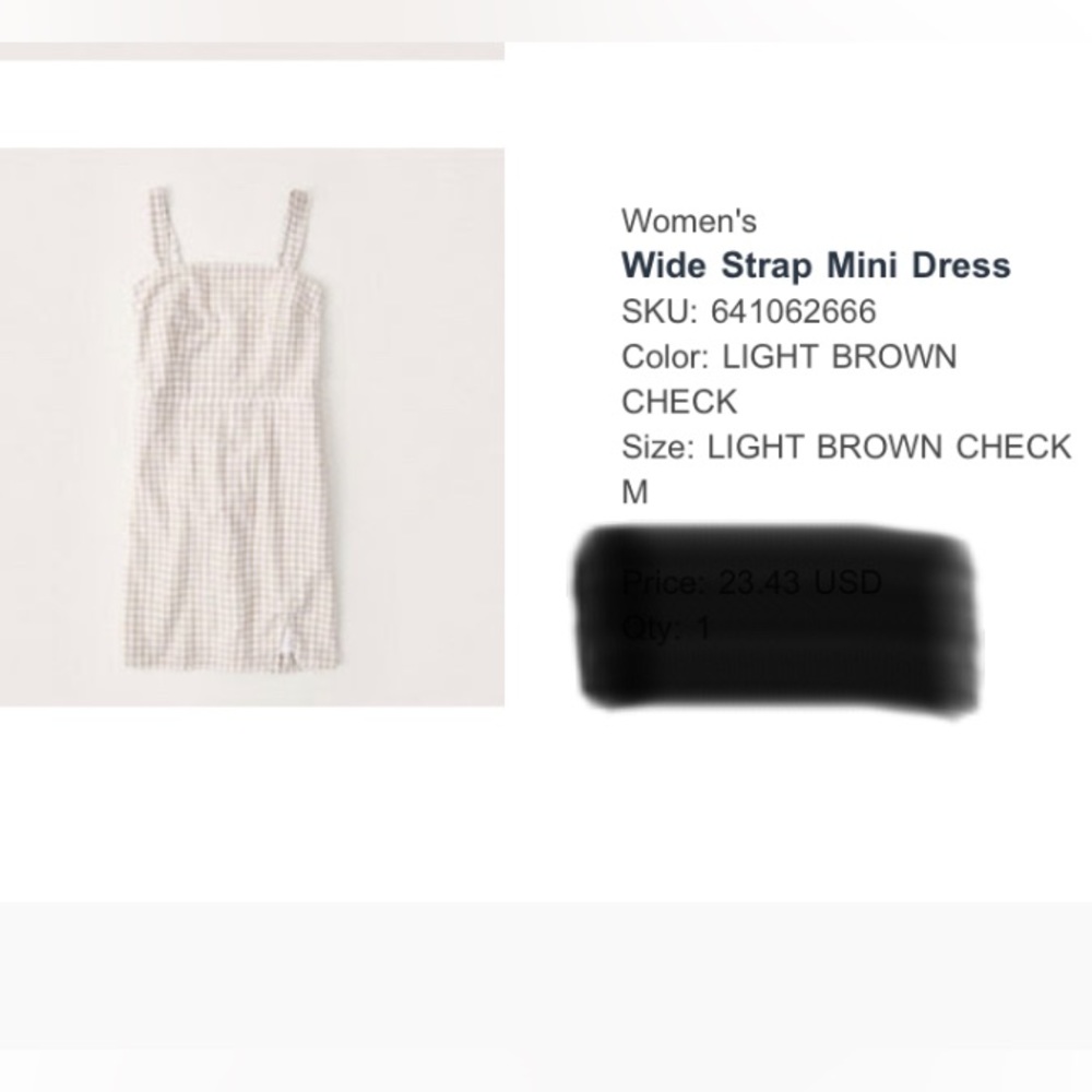 Abercrombie & Fitch Wide Strap Mini Dress | Light Brown Checkj